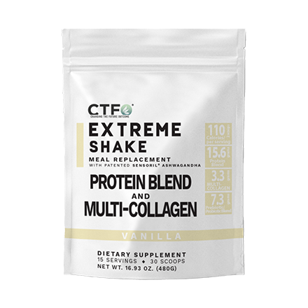 Vanilla XTREME SHAKE w/Sensoril® Ashwagandha PROTEIN & MULTI-COLLAGEN Limited Quantity - 1 per order. (15 servings, 2 scoops per serving)